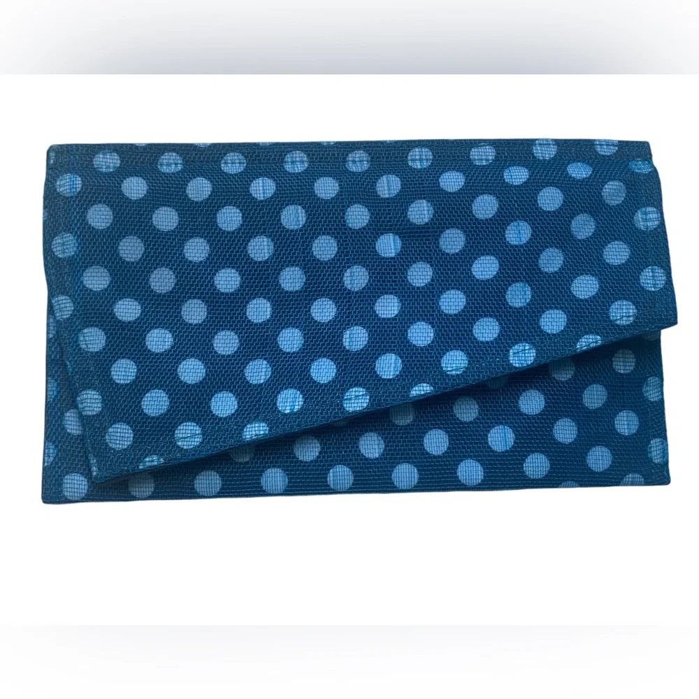 FREEDOM Light Blue & Dark Blue Pencil Bag Snap & Zipper Heavy Sturdy Quality